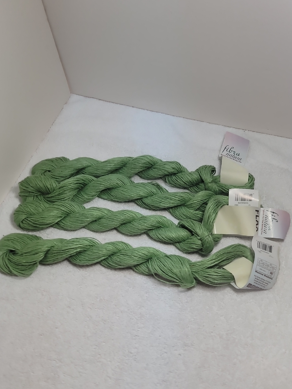 Fibra Natura Light Green Linen- 4 Hanks NWT